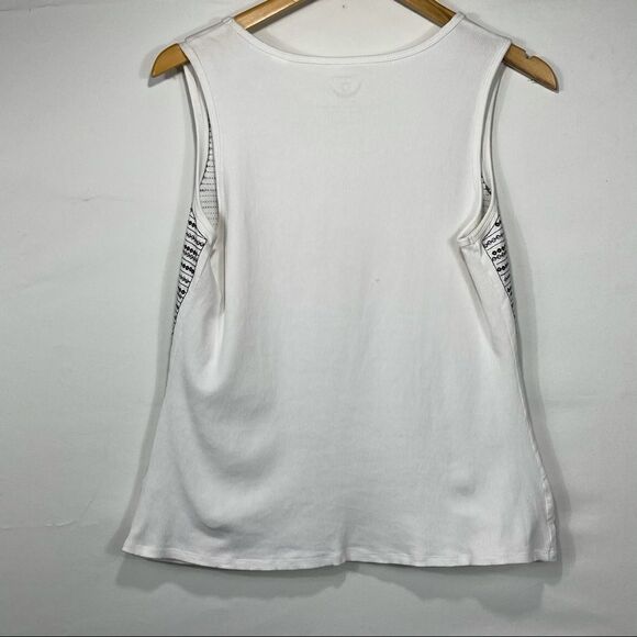 Zenergy White With Black Sequin Tank Top - Picture 8 of 11